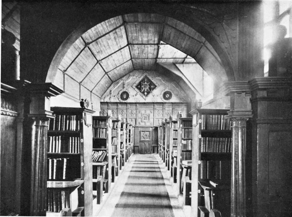 Merton College Library, Oxford — from Ernest Savage, Old English Libraries (1911)